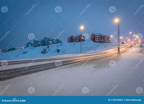 Colorful Houses at Winter in Nuuk, Greenland Stock Image - Image of ...