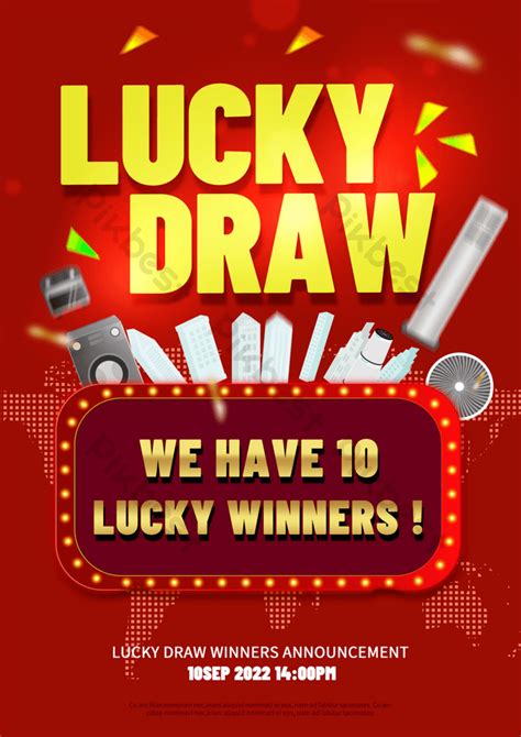 Lucky Draw Promotion Red Poster | PSD Free Download - Pikbest