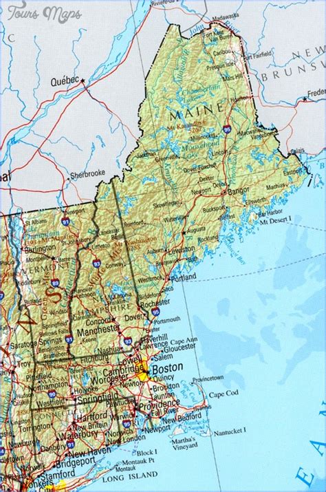 Maine USA Map Road - ToursMaps.com