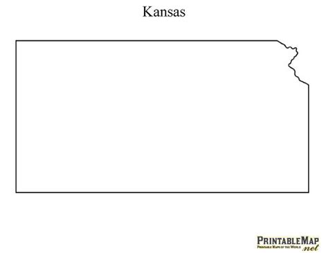 Outline Map Of Kansas | Tour Map