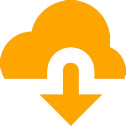 Orange cloud download icon - Free orange cloud icons