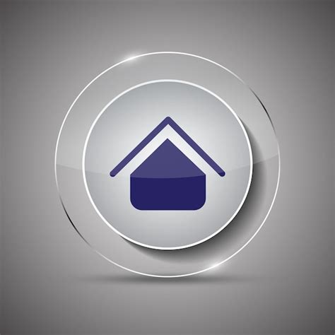 Premium Vector | Vector glassy icon home button design