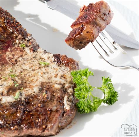 GARLIC BUTTER PAN FRIED STEAK - Butter with a Side of Bread