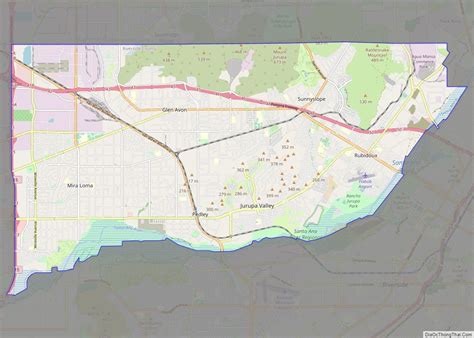 Map of Jurupa Valley city - Thong Thai Real