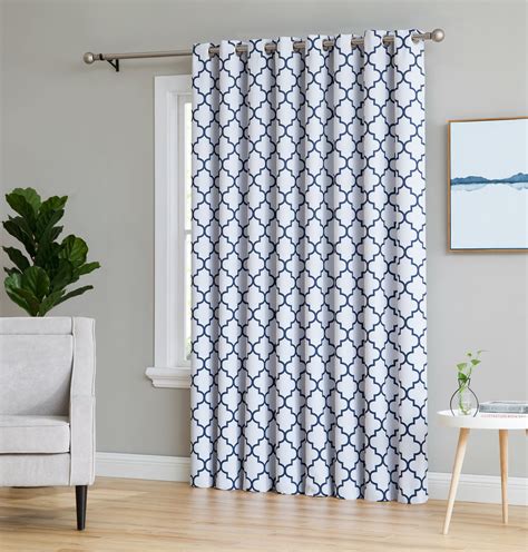 HLC.ME Lattice Print Thermal Grommet Room Darkening Blackout Patio Door Curtain for Sliding ...