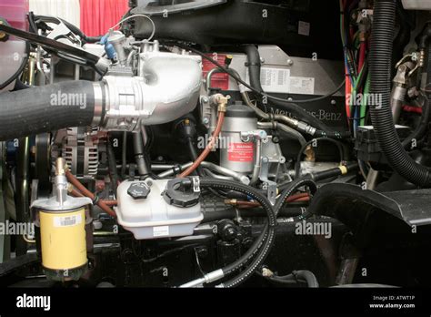 Mercedes Benz diesel engine in a new american truck Stock Photo - Alamy