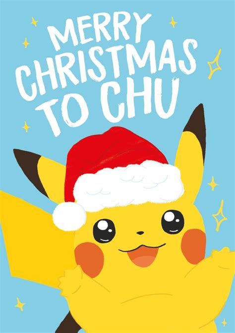 Cute Pikachu christmas card for pokemon lovers - merry christmas to chu ...