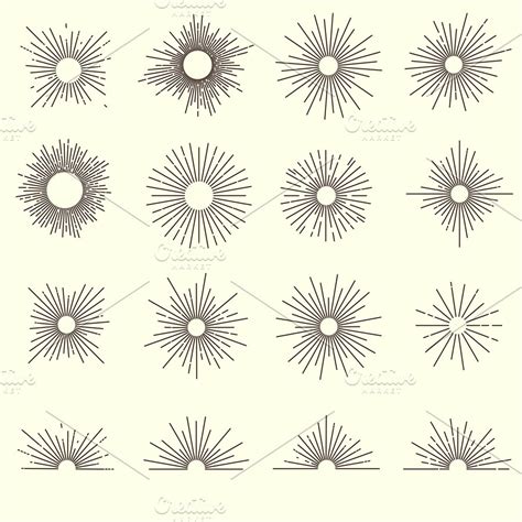 Sunburst Monochrome Design Set ~ Icons ~ Creative Market