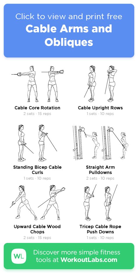 Printable Cable Machine Exercises Chart