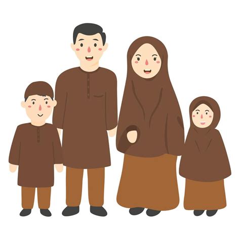 cartoon muslim happy family 4315271 Vector Art at Vecteezy