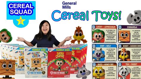 General Mills Cereal Squad Toys | Unboxing 10 boxes of Lucky Charms and Cinnamon Toast Crunch ...