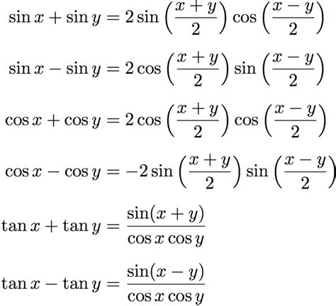 Basic trigonometric identities