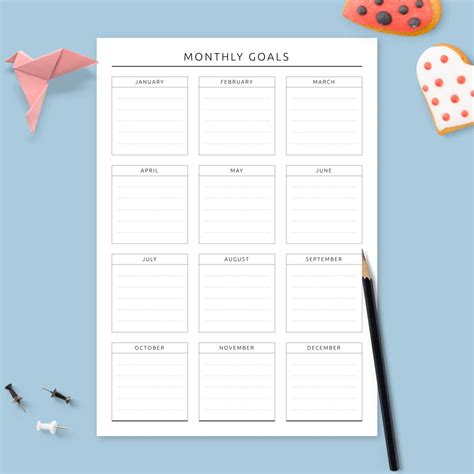 Free Printable Monthly Goal Sheets - FREE PRINTABLE TEMPLATES