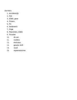 Amoeba Sisters Evolution: Genetic Drift Worksheet by Quick Science Stuff