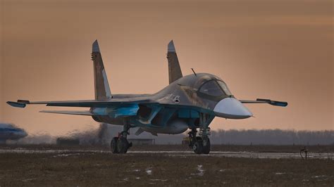 Blue and gray jet fighter, army, Sukhoi Su-34, Russian Air Force, Bomber HD wallpaper ...