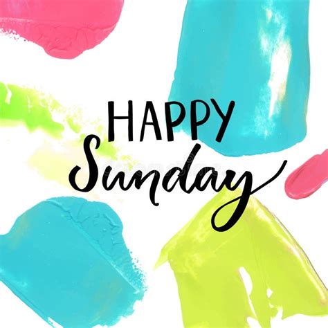 Happy Sunday Banner. Vector Typography at Colorful Artistic Background ...