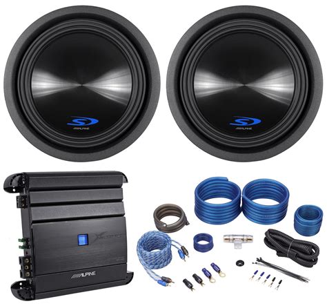 Purchase (2) Alpine Type-S SWS-10D2 10" 3000W Car Subwoofers Subs+Mono Amplifier+Amp Kit in ...