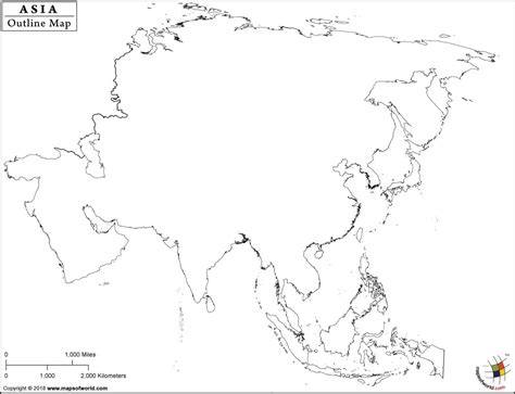 Outline Map of Asia, Printable Outline Map of Asia