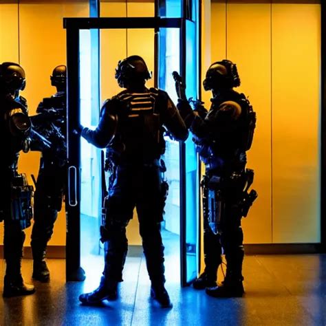 a SWAT team getting ready to break down a door, | Stable Diffusion ...