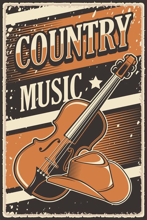 Retro Rustic Country Music Poster 3124496 Vector Art at Vecteezy