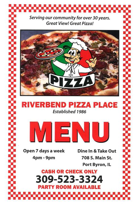 Menu | Riverbend Pizza Place