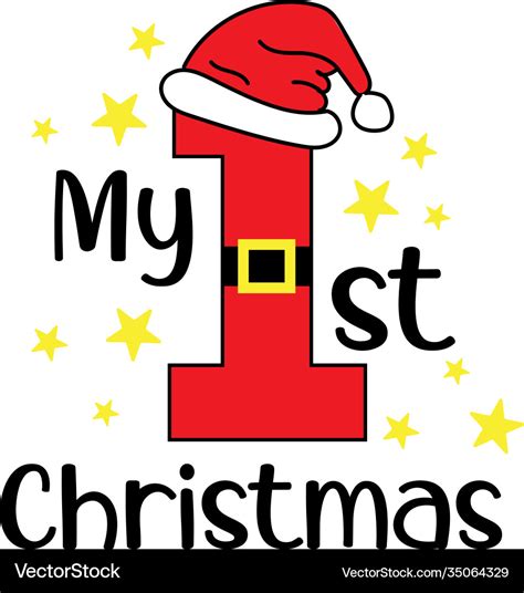 My first christmas on white background Royalty Free Vector