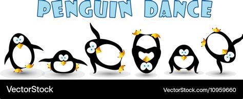 Penguin dance Royalty Free Vector Image - VectorStock