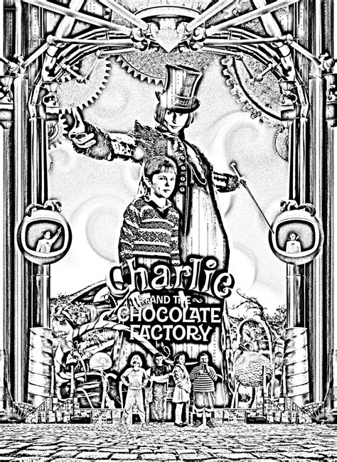 Coloriage affiche film Charlie et la chocolaterie de Tim Burton | Charlie et la chocolaterie ...