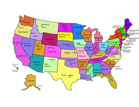 United States Map with State Names - U.S.A States on the Map | States and capitals, United ...