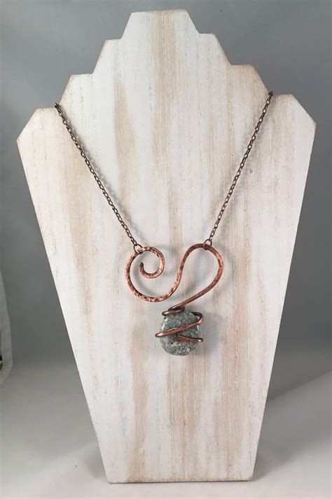 Copper Jewelry Copper Necklace Copper Wire Jewelry Grey | Etsy