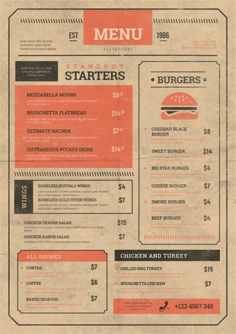 Examples Examples of Menu Design - Format, Sample | Examples