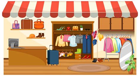 Fashion clothes store background 1542636 Vector Art at Vecteezy