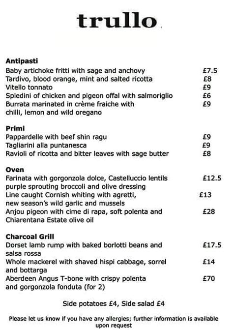 Trullo Menu, Menu for Trullo, Holloway, London - Zomato UK