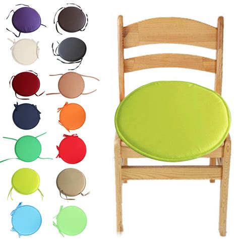 Round Chair Seat Pads, Indoor Outdoor Chair Cushions with Ties, Round ...