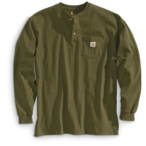 Carhartt Men's Pocket Long-Sleeve Henley Shirt - 623525, T-Shirts at Sportsman's Guide