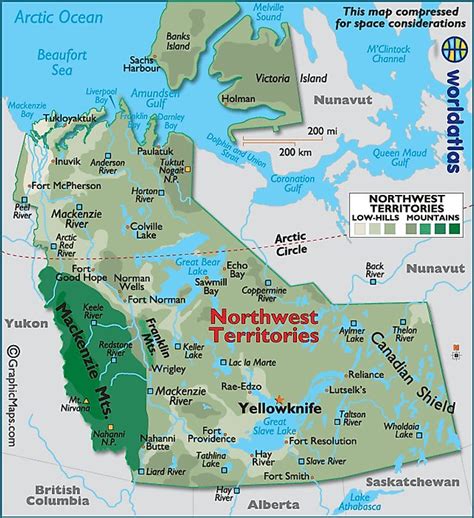 Northwest Territories Canada Large Color Map