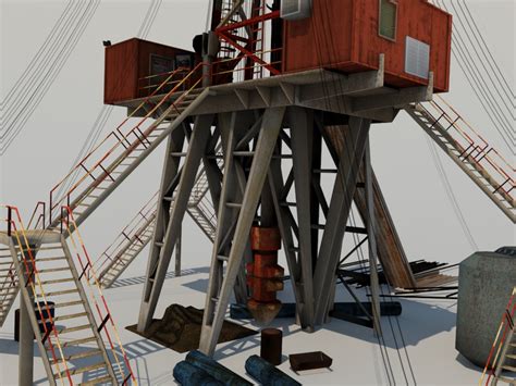 Land Drill Rig 3D Model - Realtime - 3D Models World