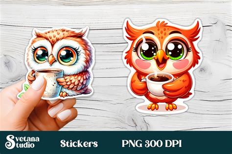 Owl stickers PNG | Cute animal sticker printable