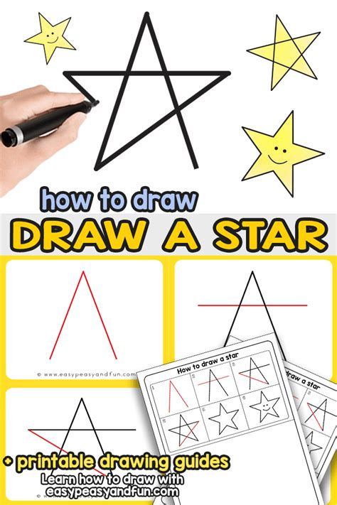 How to Draw a Star - Step by Step Drawing Tutorial for the Easiest 5 ...