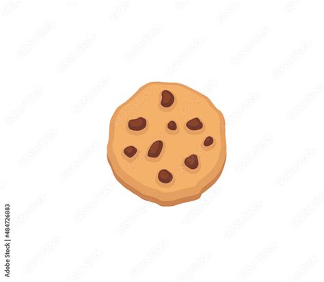 Chocolate cookie vector isolated icon. Emoji illustration. Chocolate cookie vector emoticon ...