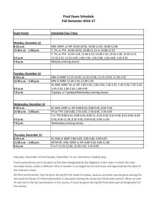 Final Examination Schedule