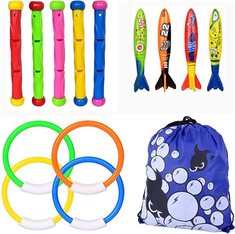 Diving Pool Toys, Underwater Diving Toys Set Includes 5 Pcs Diving ...