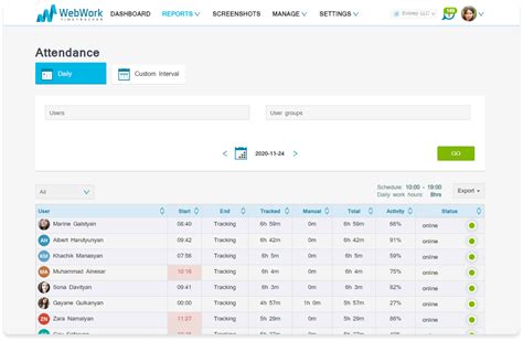 Attendance Tracking Software | WebWork Time Tracker