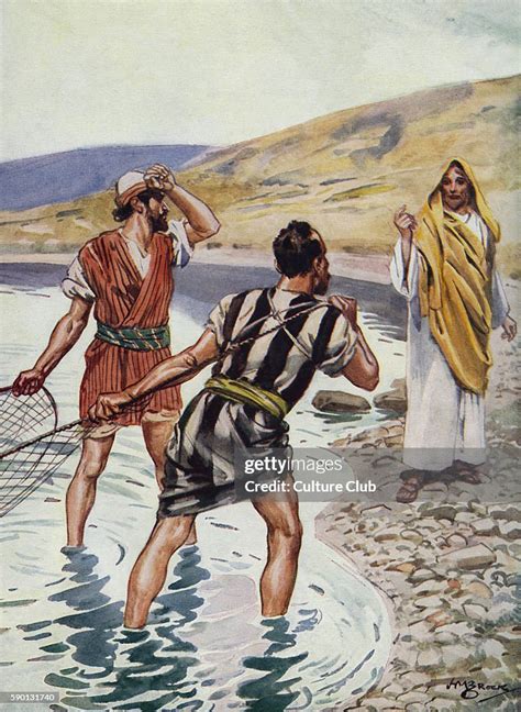 Jesus calls the fisherman Simon Peter and Andrew to become his... News Photo - Getty Images