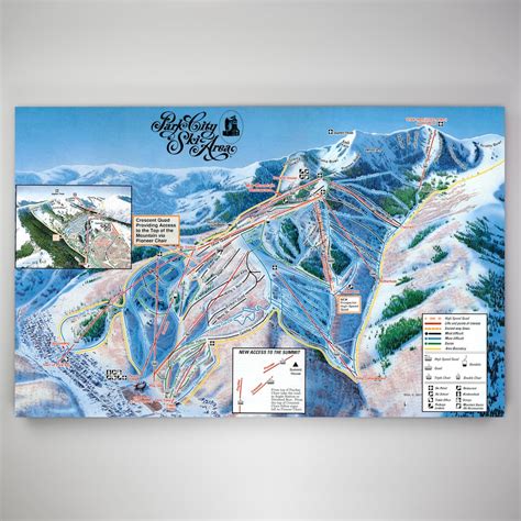 Park City Mountain Resort Licensed Trail Map Large Canvas 30 X 58 ...