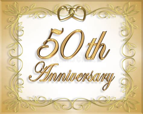 50th Wedding Anniversary Card Stock Illustration - Illustration of ...