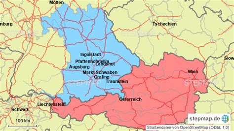 StepMap - Deutschland Österreich - Landkarte für Deutschland