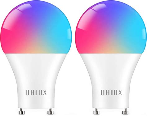 OHLUX GU24 Smart Light Bulbs Compatible with Alexa, 10W 900LM Super Bright, RGBCW Color Changing ...