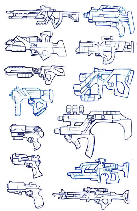 Futuristic Gun Drawing