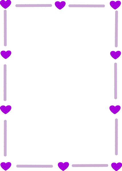 Purple borders and frames silver purple heart border clip art - WikiClipArt